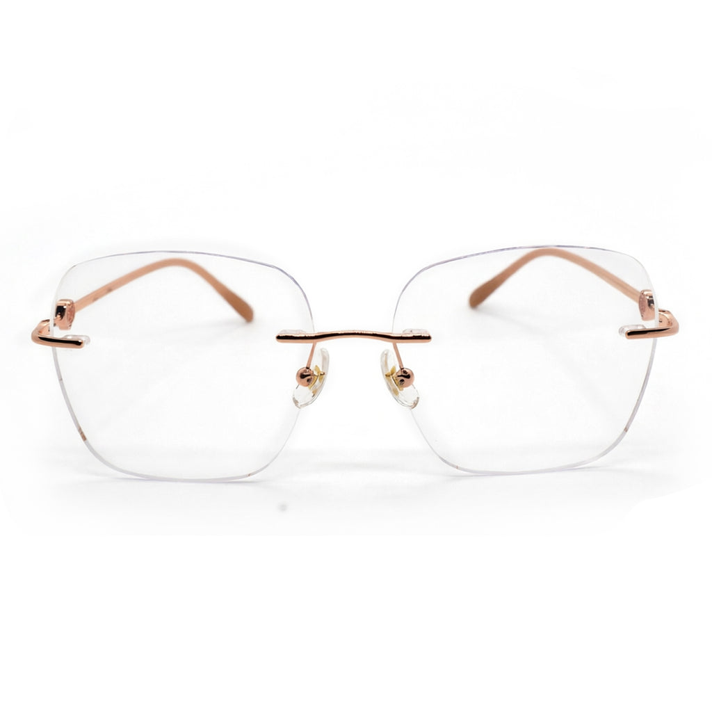 Unisex Rimless Titanium Optical Glasses Lightweight Universal Eyeglass Frame For Daily Office