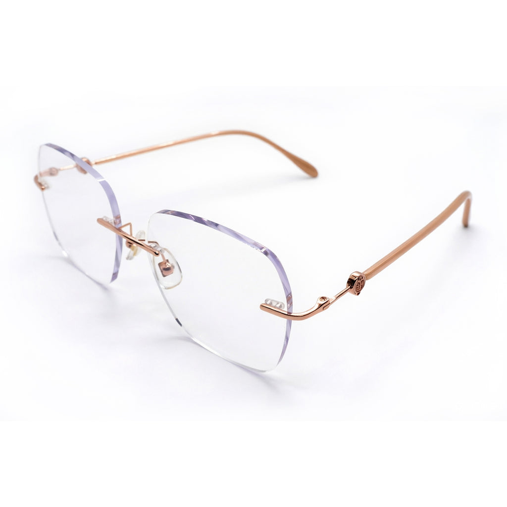 Unisex Rimless Titanium Optical Glasses Lightweight Universal Eyeglass Frame For Daily Office