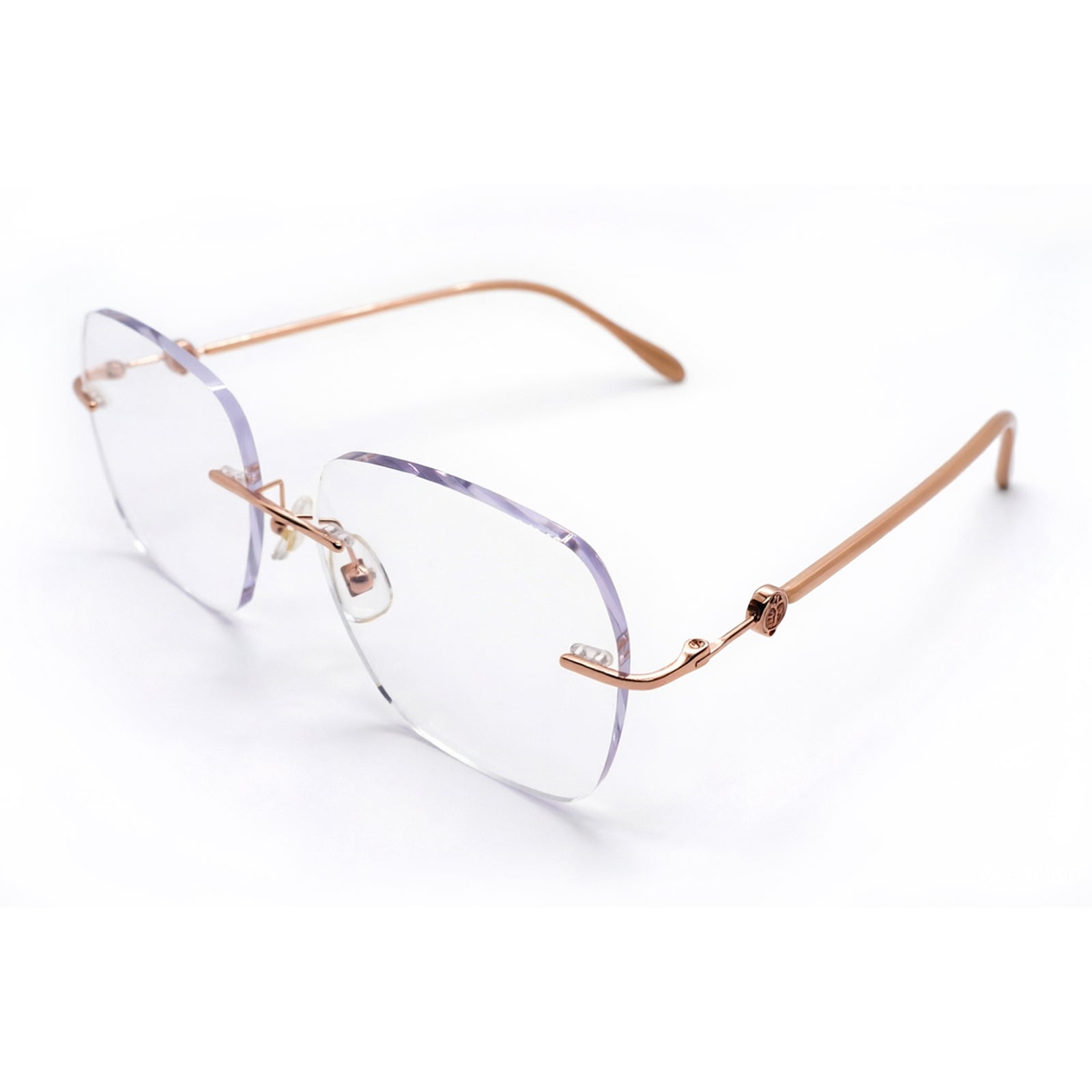 Unisex Rimless Titanium Optical Glasses Lightweight Universal Eyeglass Frame For Daily Office